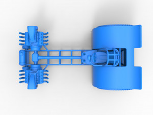 Pulling tractor with 2 engines V8 Version 3 Scale 1 to 25 Modèles 3D en vedette