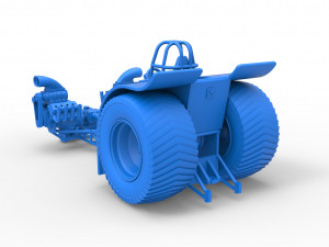 Pulling tractor with 2 engines V8 Version 3 Scale 1 to 25 Modèles 3D en vedette