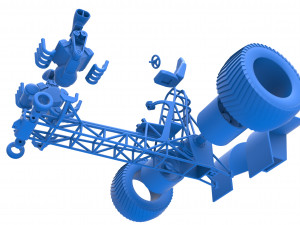 Pulling tractor with 2 engines V8 Version 3 Scale 1 to 25 Modèles 3D en vedette