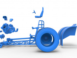 Pulling tractor with 2 engines V8 Version 3 Scale 1 to 25 Modèles 3D en vedette