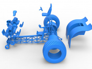 Pulling tractor with 2 engines V8 Version 3 Scale 1 to 25 Modèles 3D en vedette