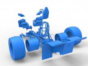 Pulling tractor with 2 engines V8 Version 3 Scale 1 to 25 Modèles 3D en vedette