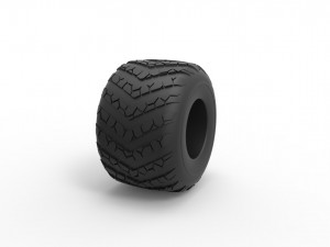Monster Jam tire 12 Scale 1 to 25 3D-Druckmodell