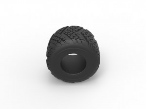 Monster Jam tire 13 Scale 1 to 25 3D-Druckmodell