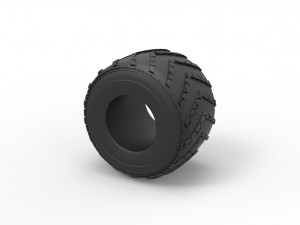 Monster Jam tire 14 Scale 1 to 25 3D-printmodel