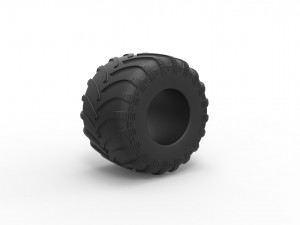 Monster Jam tire 2 Scale 1 to 25 Model Cetak 3D