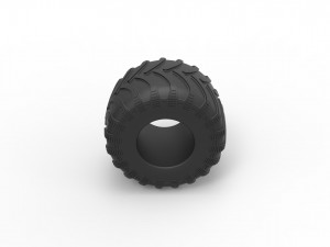 Monster Jam tire 2 Scale 1 to 25 Model Cetak 3D