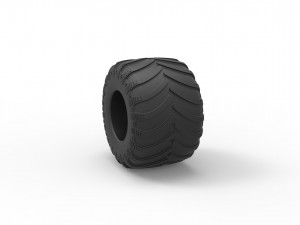 Monster Jam tire 2 Scale 1 to 25 Model Cetak 3D