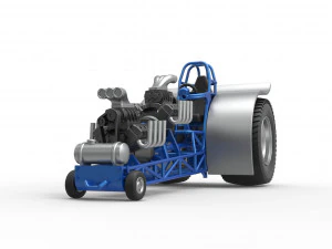 Pulling tractor with 2 engines V8 Version 4 Scale 1 to 25 3D Print Model