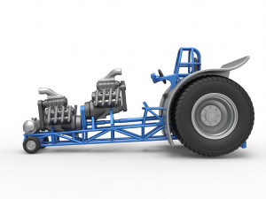 Pulling tractor with 2 engines V8 Version 4 Scale 1 to 25 Modelo de impresión 3D