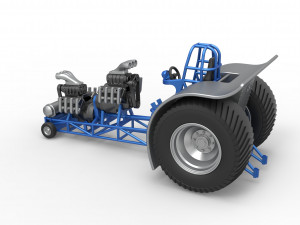 Pulling tractor with 2 engines V8 Version 4 Scale 1 to 25 Modelo de impresión 3D