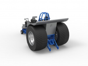 Pulling tractor with 2 engines V8 Version 4 Scale 1 to 25 Modelo de impresión 3D