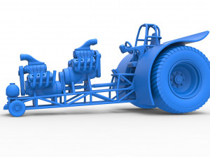 Pulling tractor with 2 engines V8 Version 4 Scale 1 to 25 Modelo de impresión 3D