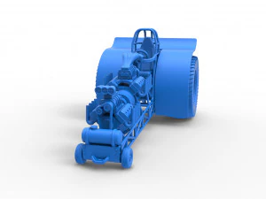 Pulling tractor with 2 engines V8 Version 4 Scale 1 to 25 3D Print Model