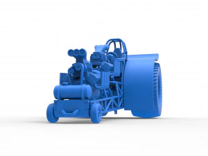 Pulling tractor with 2 engines V8 Version 4 Scale 1 to 25 3D Print Model