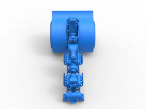 Pulling tractor with 2 engines V8 Version 4 Scale 1 to 25 3D Print Model