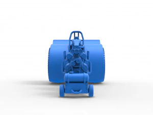 Pulling tractor with 2 engines V8 Version 4 Scale 1 to 25 3D Print Model