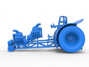 Pulling tractor with 2 engines V8 Version 4 Scale 1 to 25 Modelo de impresión 3D