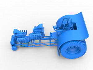 Pulling tractor with 2 engines V8 Version 4 Scale 1 to 25 Modelo de impresión 3D