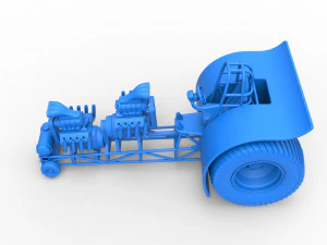 Pulling tractor with 2 engines V8 Version 4 Scale 1 to 25 3D Print Model