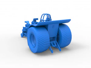 Pulling tractor with 2 engines V8 Version 4 Scale 1 to 25 3D Print Model