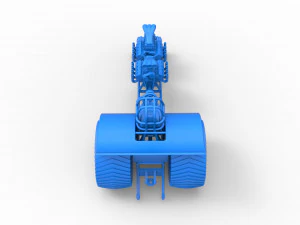Pulling tractor with 2 engines V8 Version 4 Scale 1 to 25 3D Print Model