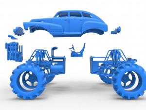 Mud truck 3 Scale 1 to 25 3D 프린트 모델