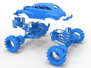 Mud truck 3 Scale 1 to 25 3D 프린트 모델