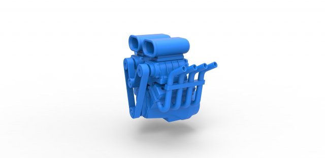 Engine V8 with double supercharger Version 2 Scale 1 to 25 3D Принт Модель .c4d .max .obj .3ds .fbx .stl .blend 