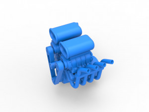 Engine V8 with double supercharger Version 2 Scale 1 to 25 3D Принт Модель