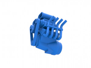 Engine V8 with double supercharger Version 2 Scale 1 to 25 3D Принт Модель