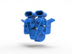 Engine V8 with double supercharger Version 2 Scale 1 to 25 3D Принт Модель