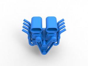 Engine V8 with double supercharger Version 2 Scale 1 to 25 3D Принт Модель