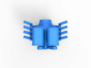 Engine V8 with double supercharger Version 2 Scale 1 to 25 3D Принт Модель