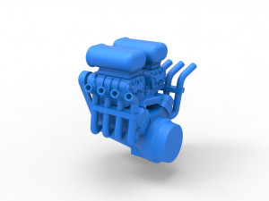 Engine V8 with double supercharger Version 2 Scale 1 to 25 3D Принт Модель