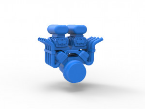 Engine V8 with double supercharger Version 2 Scale 1 to 25 3D Принт Модель