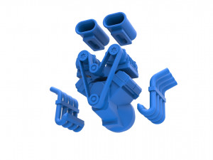 Engine V8 with double supercharger Version 2 Scale 1 to 25 3D Принт Модель