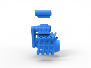Engine V8 with double supercharger Version 2 Scale 1 to 25 3D Принт Модель