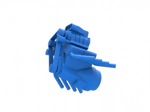 Engine V8 with double supercharger Version 3 Scale 1 to 25 3D Print Model