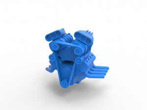 Engine V8 with double supercharger Version 3 Scale 1 to 25 Modèles 3D en vedette