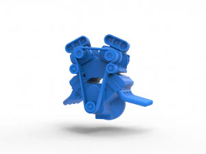 Engine V8 with double supercharger Version 3 Scale 1 to 25 3D Print Model