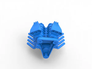 Engine V8 with double supercharger Version 3 Scale 1 to 25 3D Print Model