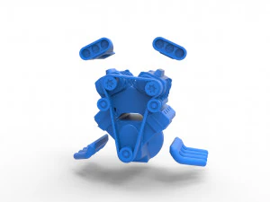 Engine V8 with double supercharger Version 3 Scale 1 to 25 3D Print Model