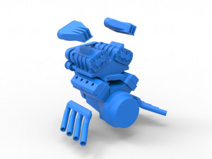 Engine V8 with double supercharger Version 3 Scale 1 to 25 Modèles 3D en vedette