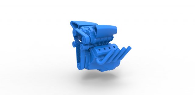 Engine V8 with double supercharger Version 4 Scale 1 to 25 Modèles 3D en vedette .c4d .max .obj .3ds .fbx .stl .blend 