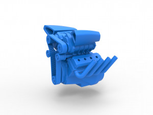 Engine V8 with double supercharger Version 4 Scale 1 to 25 Modello di stampa 3D