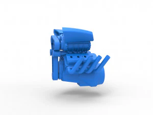 Engine V8 with double supercharger Version 4 Scale 1 to 25 3D Print Model