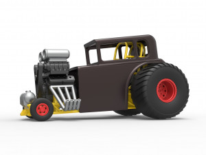 Mini Rod pulling tractor 5 Scale 1 to 25 3D Baskı Modeli