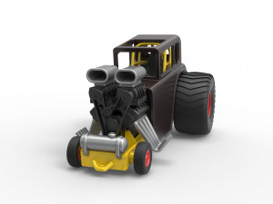 Mini Rod pulling tractor 5 Scale 1 to 25 3D Baskı Modeli