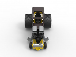 Mini Rod pulling tractor 5 Scale 1 to 25 3D Baskı Modeli